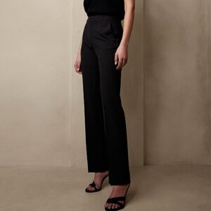NWT Banana Republic Logan Bootcut-Straight Wool-Blent Pant in Black 4r